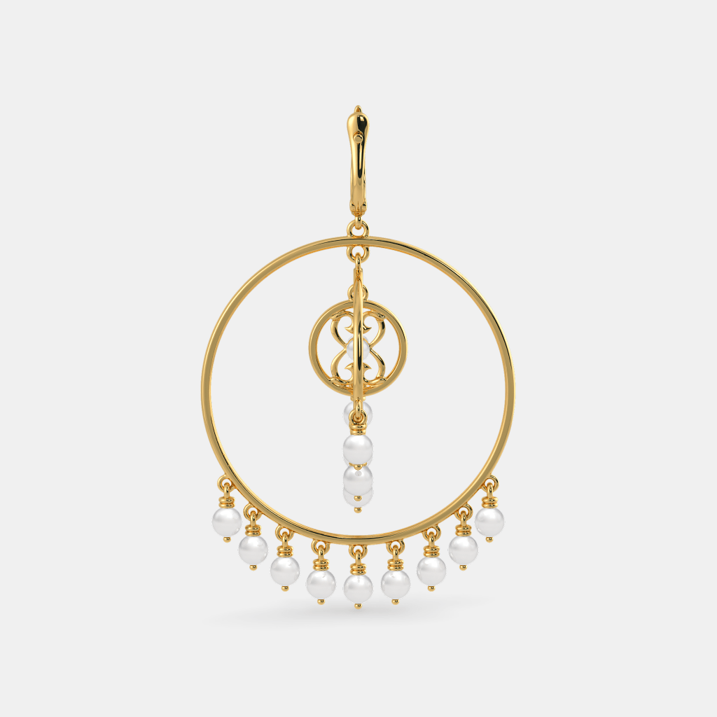 Silver Pearl Hoop Drop Earrings