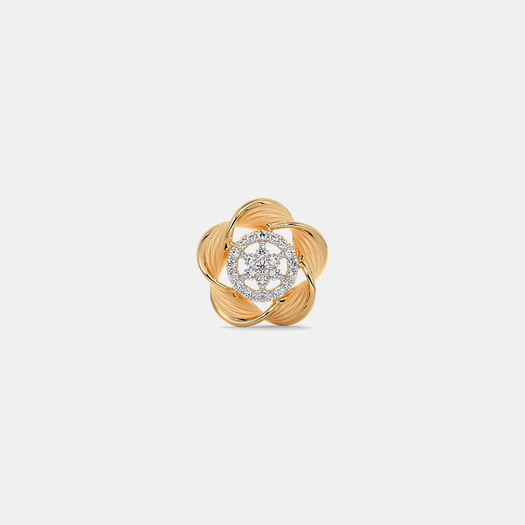 Silver Floral Diamond Stud Earrings