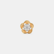 Silver Floral Diamond Stud Earrings
