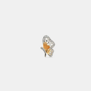 Silver Butterfly Diamond Stud Earrings