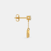 Silver Diamond Drop Stud Earrings