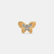 Silver Butterfly Diamond Stud Earrings