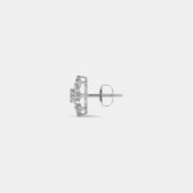 Silver Floral Cluster Stud Earrings
