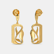 Silver Abstract Diamond Drop Earrings