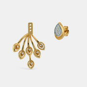 Silver Teardrop Diamond Cascade Stud Earrings