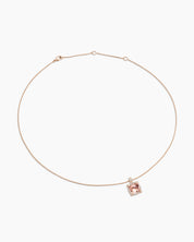 Cushion Gemstone Halo Pendant Necklace in Silver