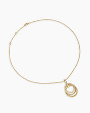 Triple Ring Diamond Pendant Necklace in Silver