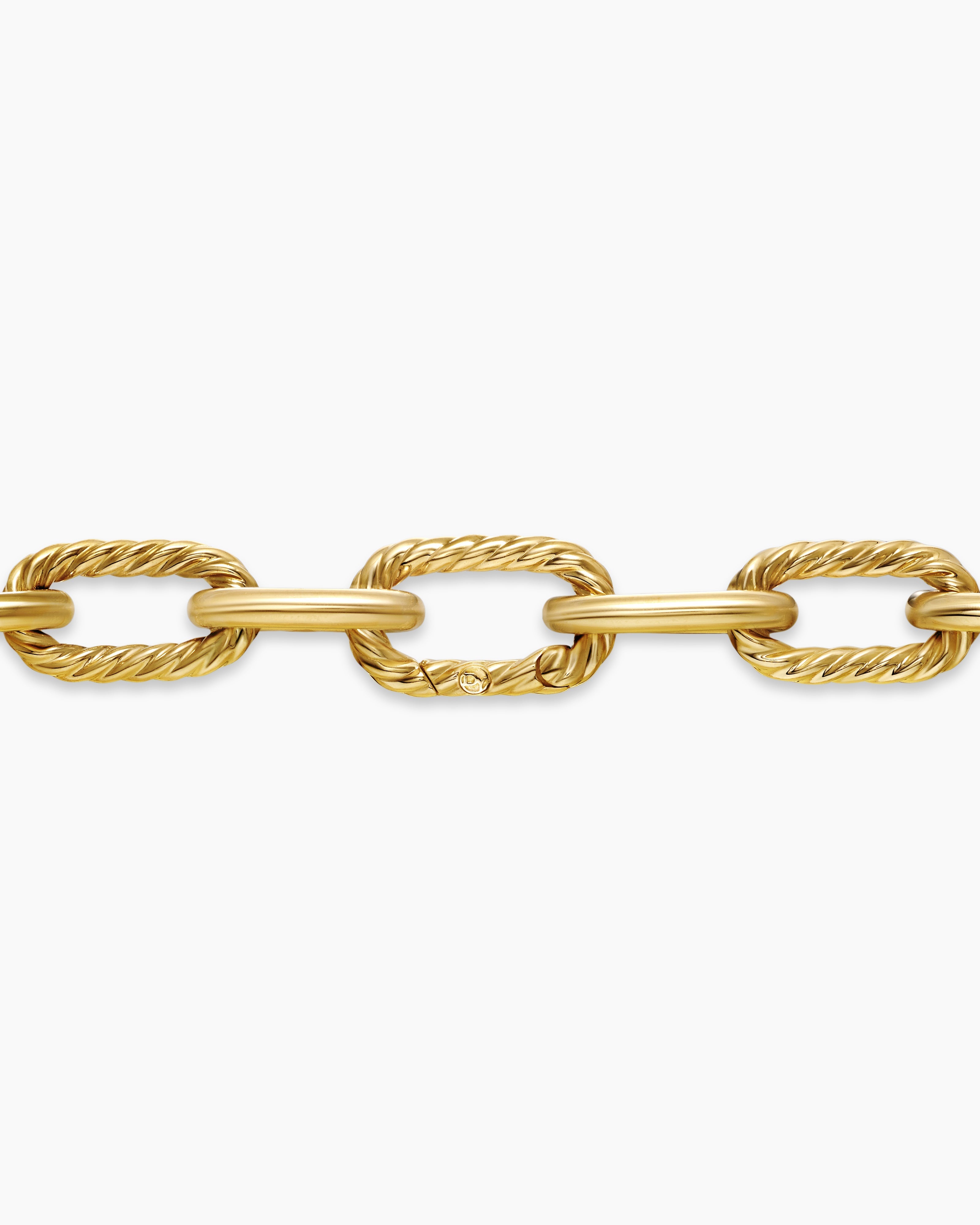 Pavé Textured Link Chain Necklace in Silver