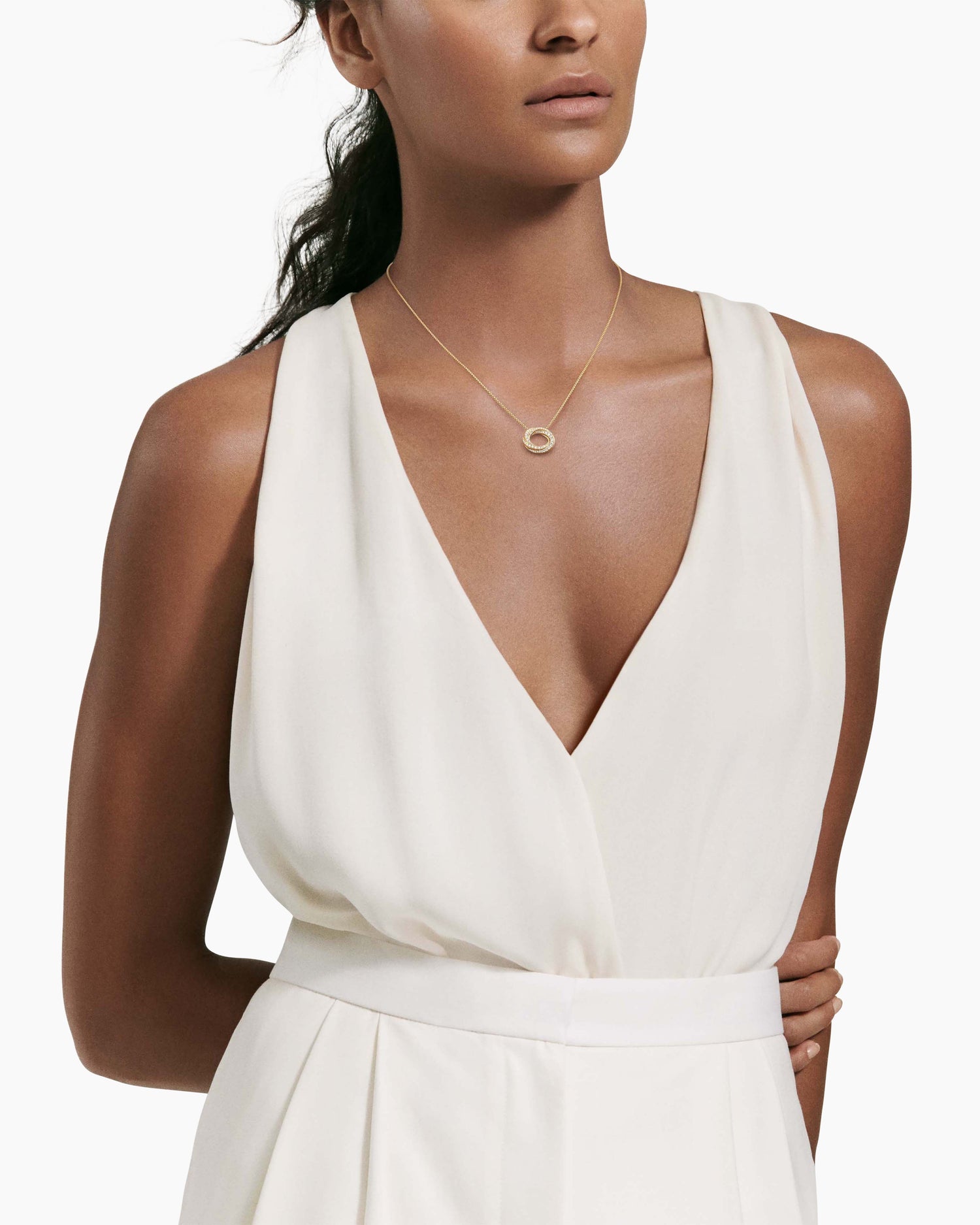 Carave Paris Pavé Circle Link Pendant Necklace