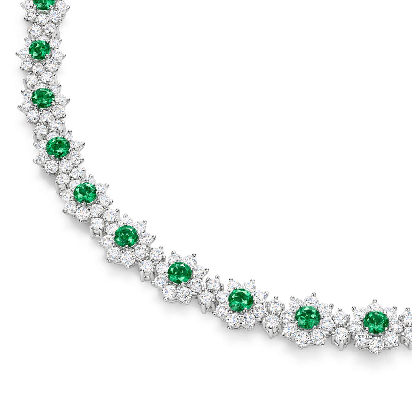 Carave Paris Emerald Halo Tennis Necklace