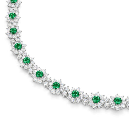 Carave Paris Emerald Halo Tennis Necklace