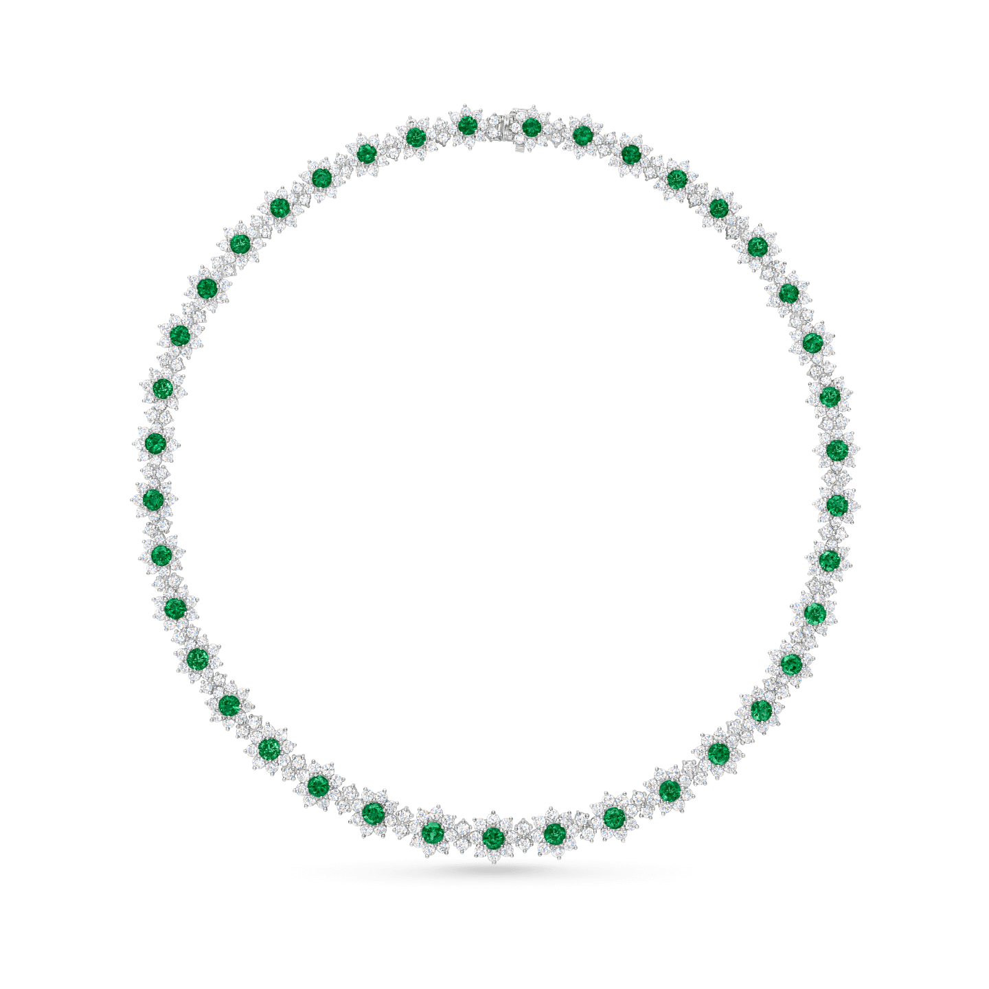 Carave Paris Emerald Halo Tennis Necklace