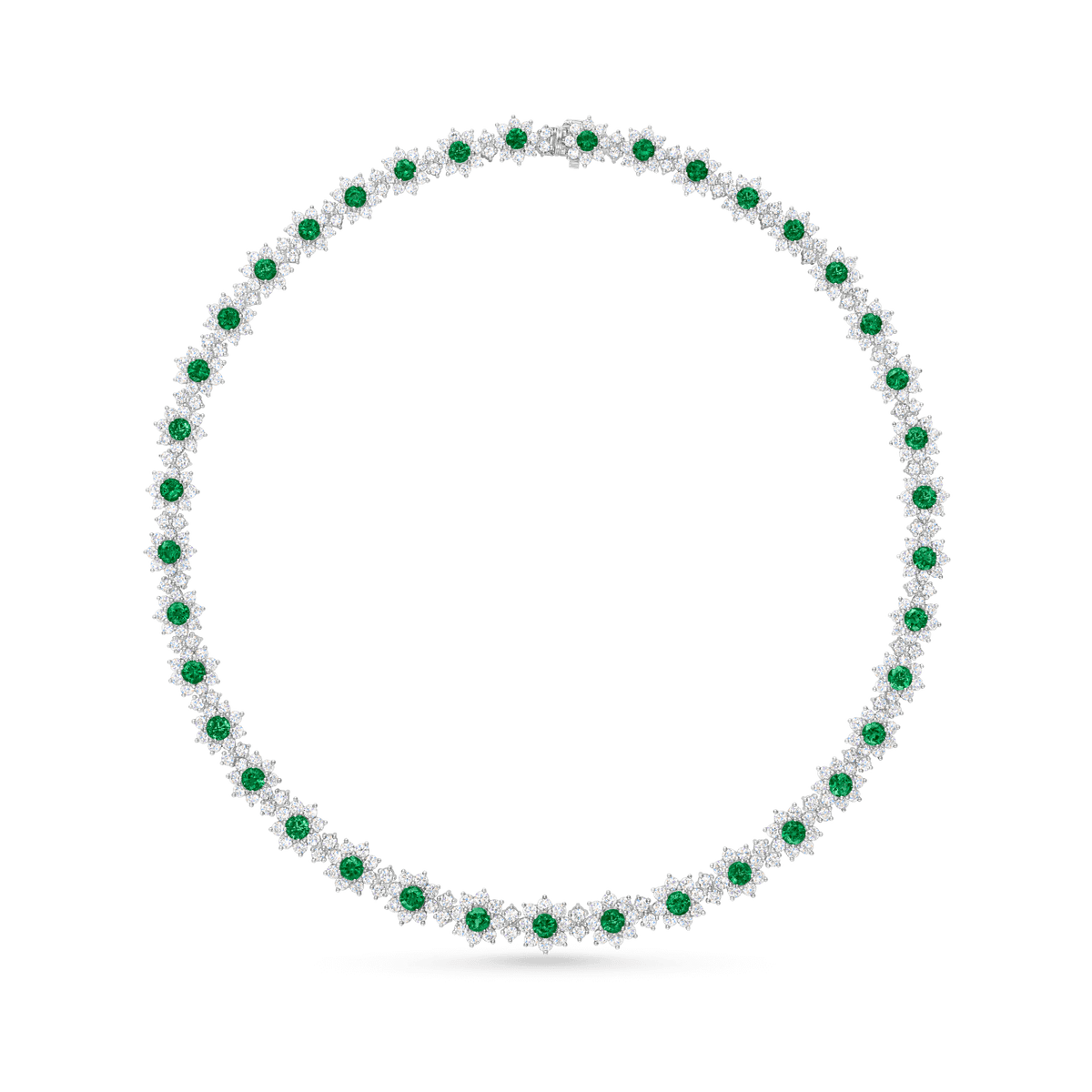 Carave Paris Emerald Halo Tennis Necklace