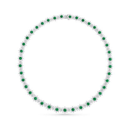 Carave Paris Emerald Halo Tennis Necklace