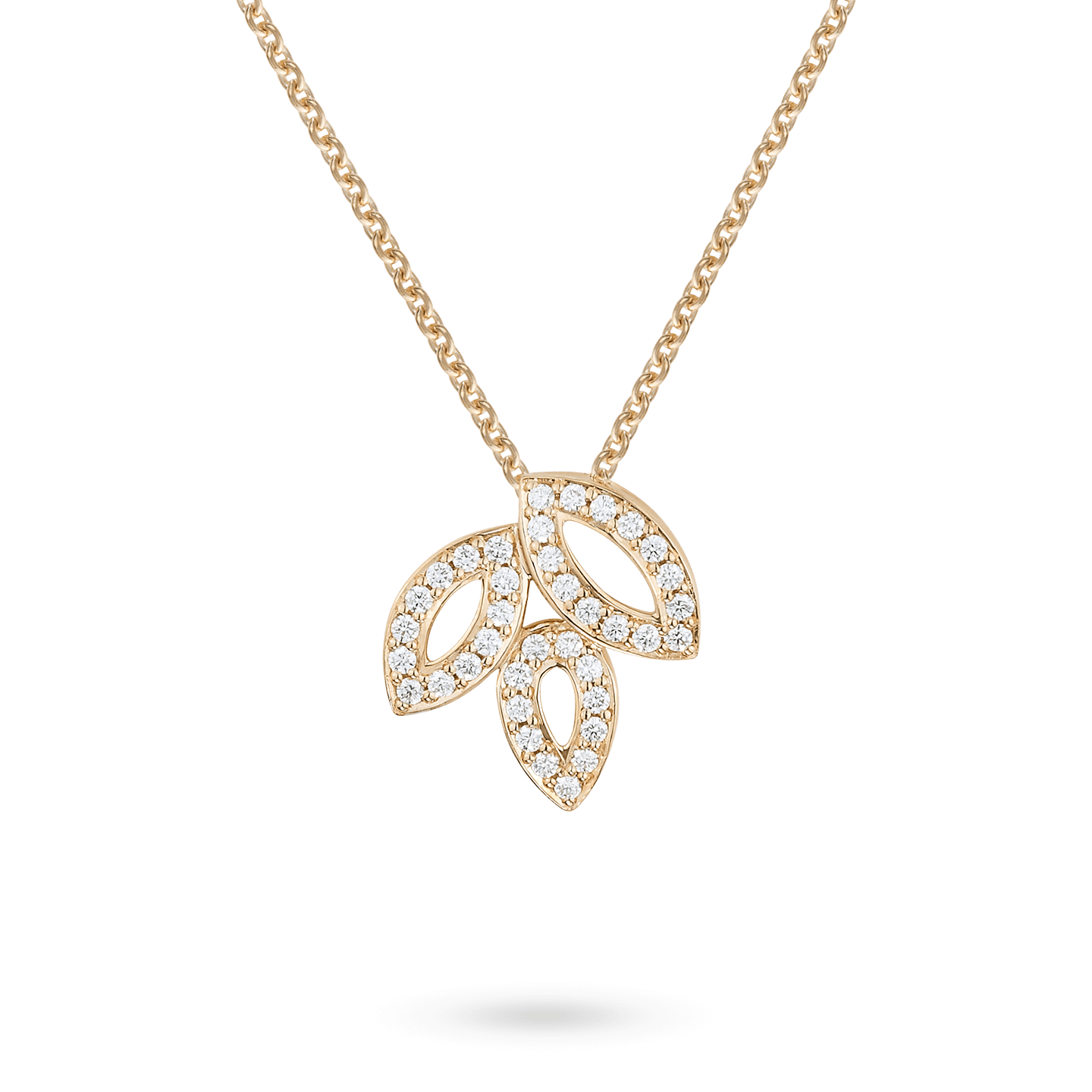 Diamond Leaf Cluster Pendant Necklace in Silver