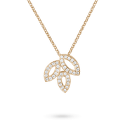 Diamond Leaf Cluster Pendant Necklace in Silver