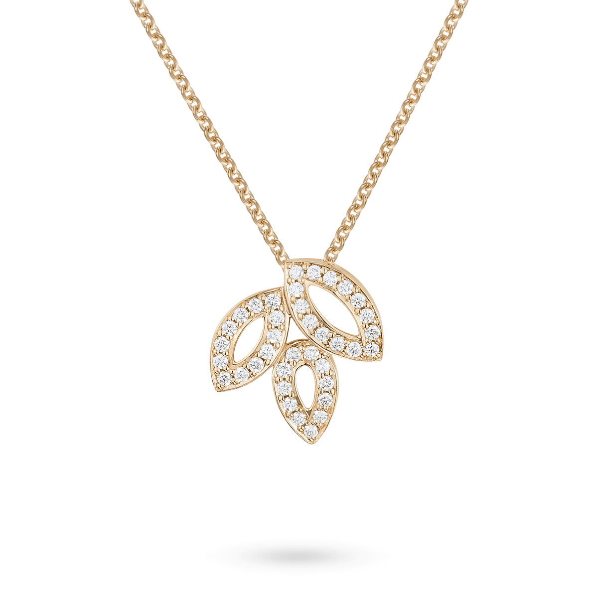 Carave Paris Triple Leaf Diamond Pendant Necklace
