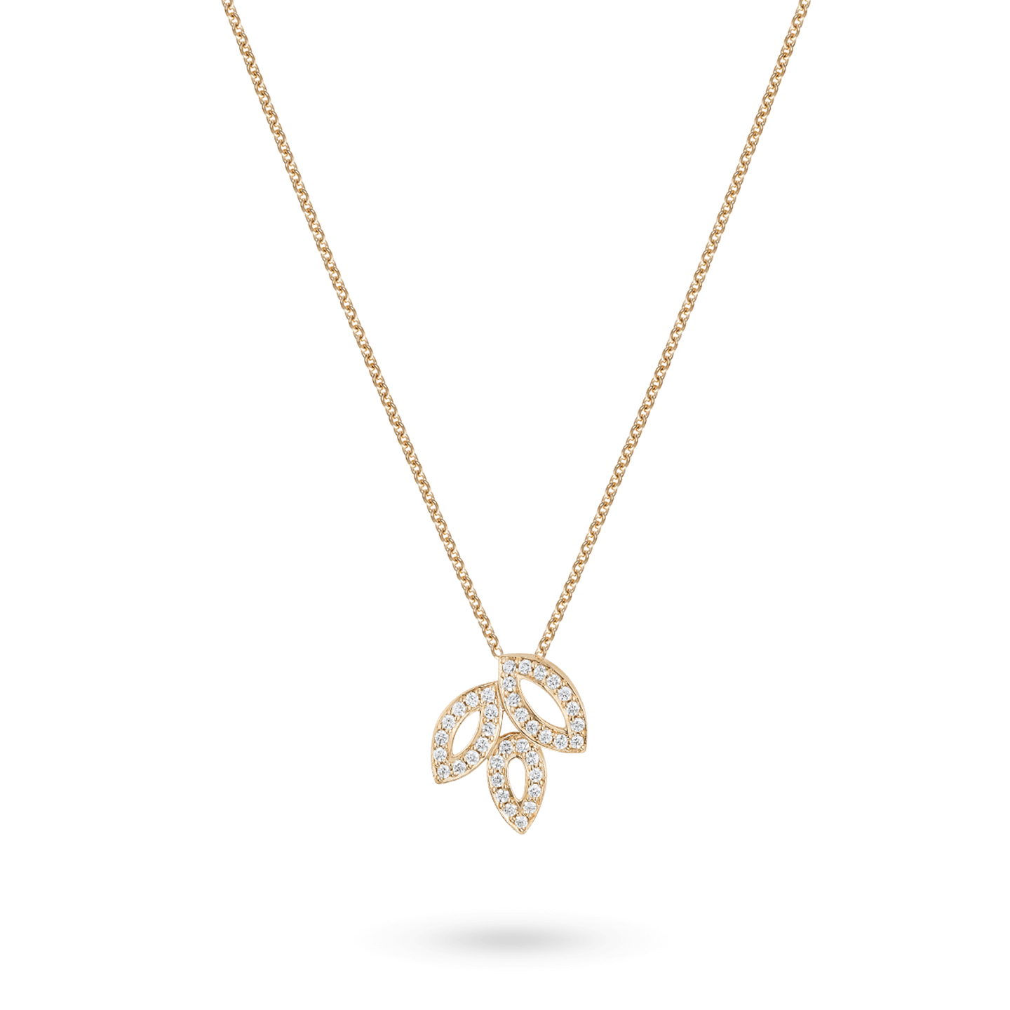 Diamond Leaf Cluster Pendant Necklace in Silver