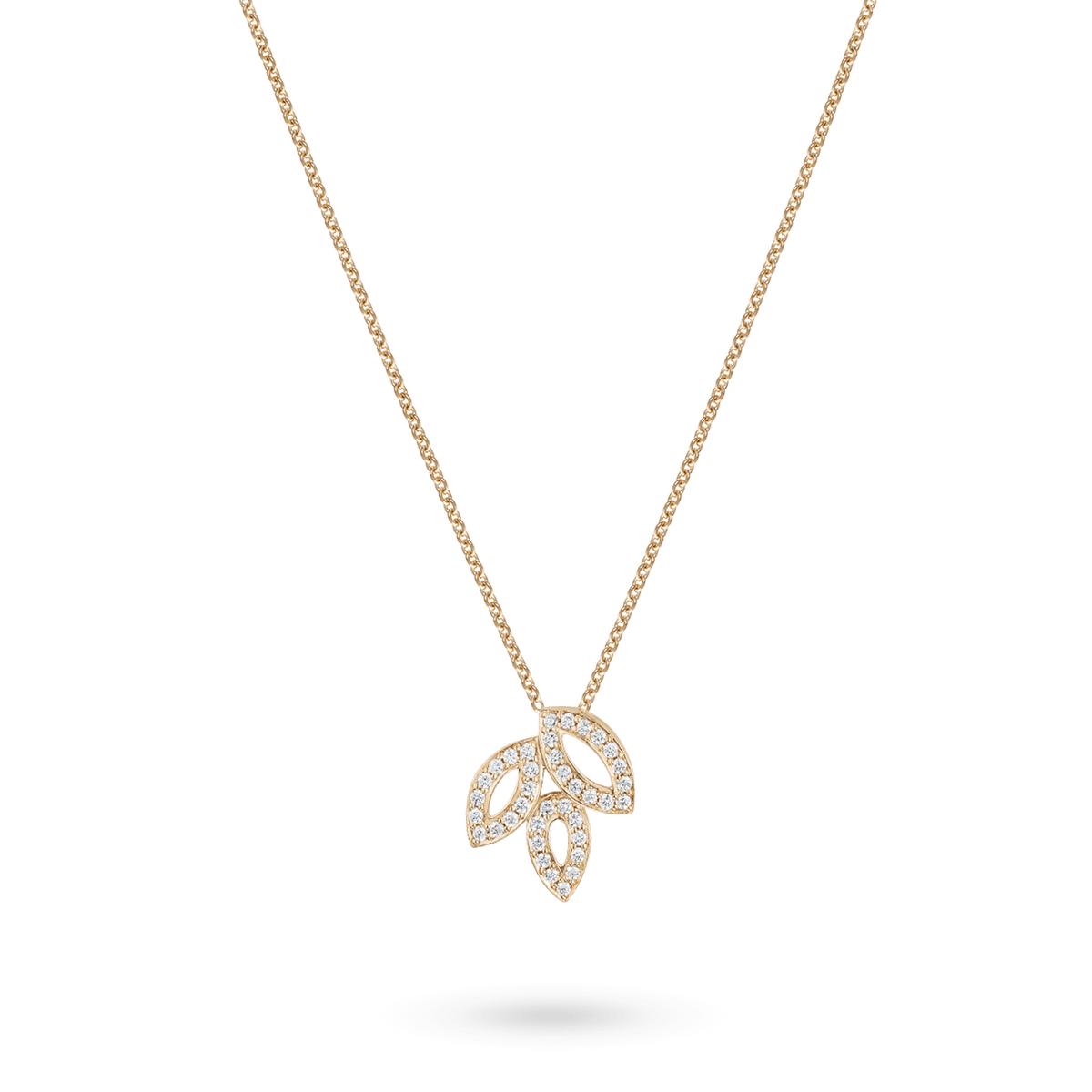 Carave Paris Triple Leaf Diamond Pendant Necklace