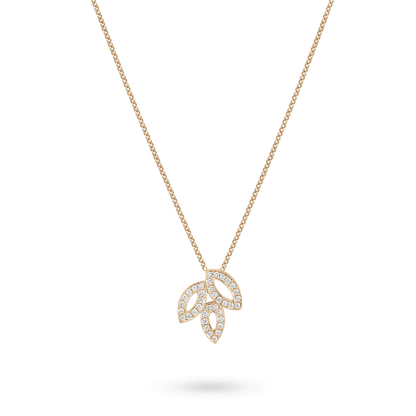 Carave Paris Triple Leaf Diamond Pendant Necklace