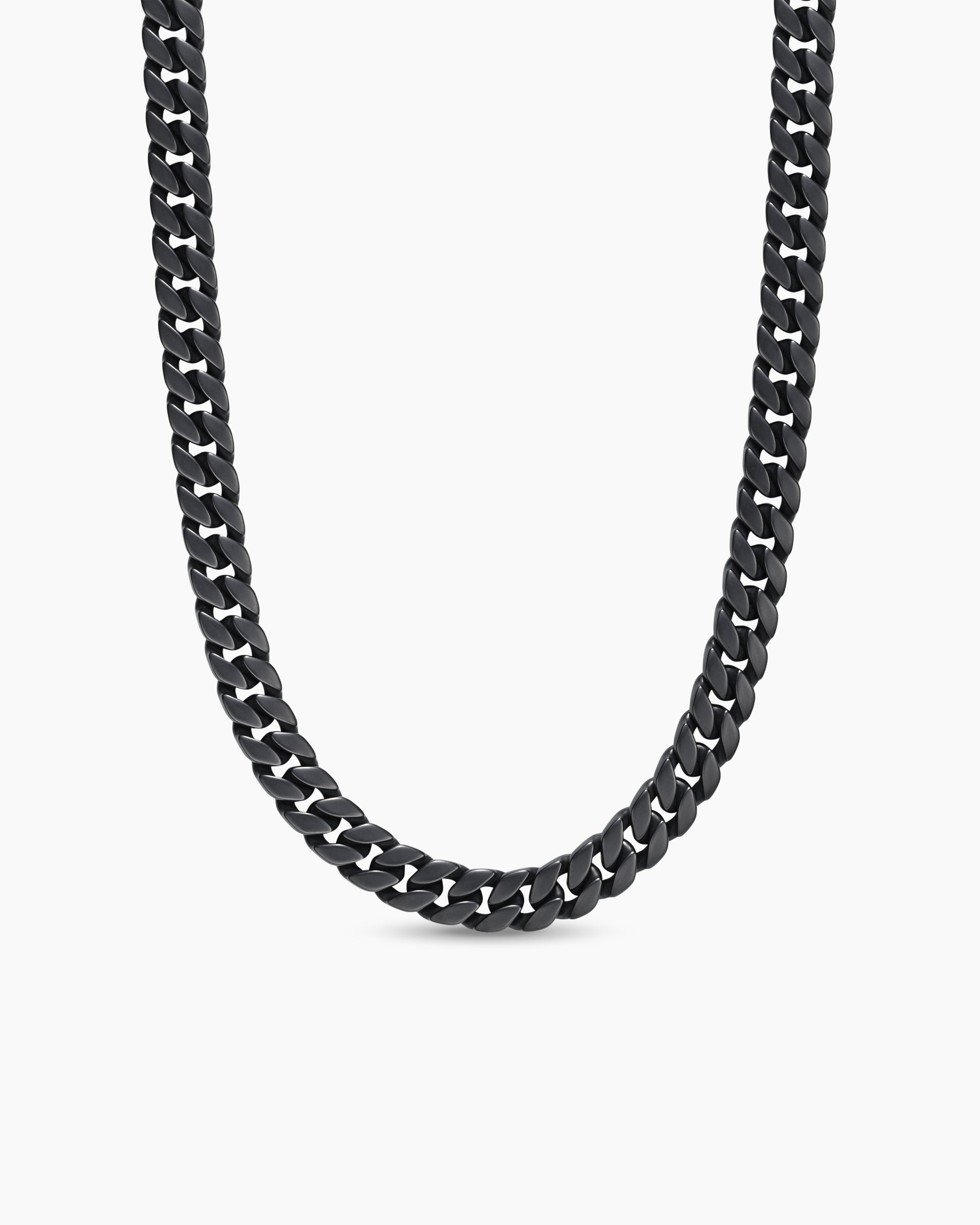 Men’s Silver Blackened Cuban Link Chain Necklace
