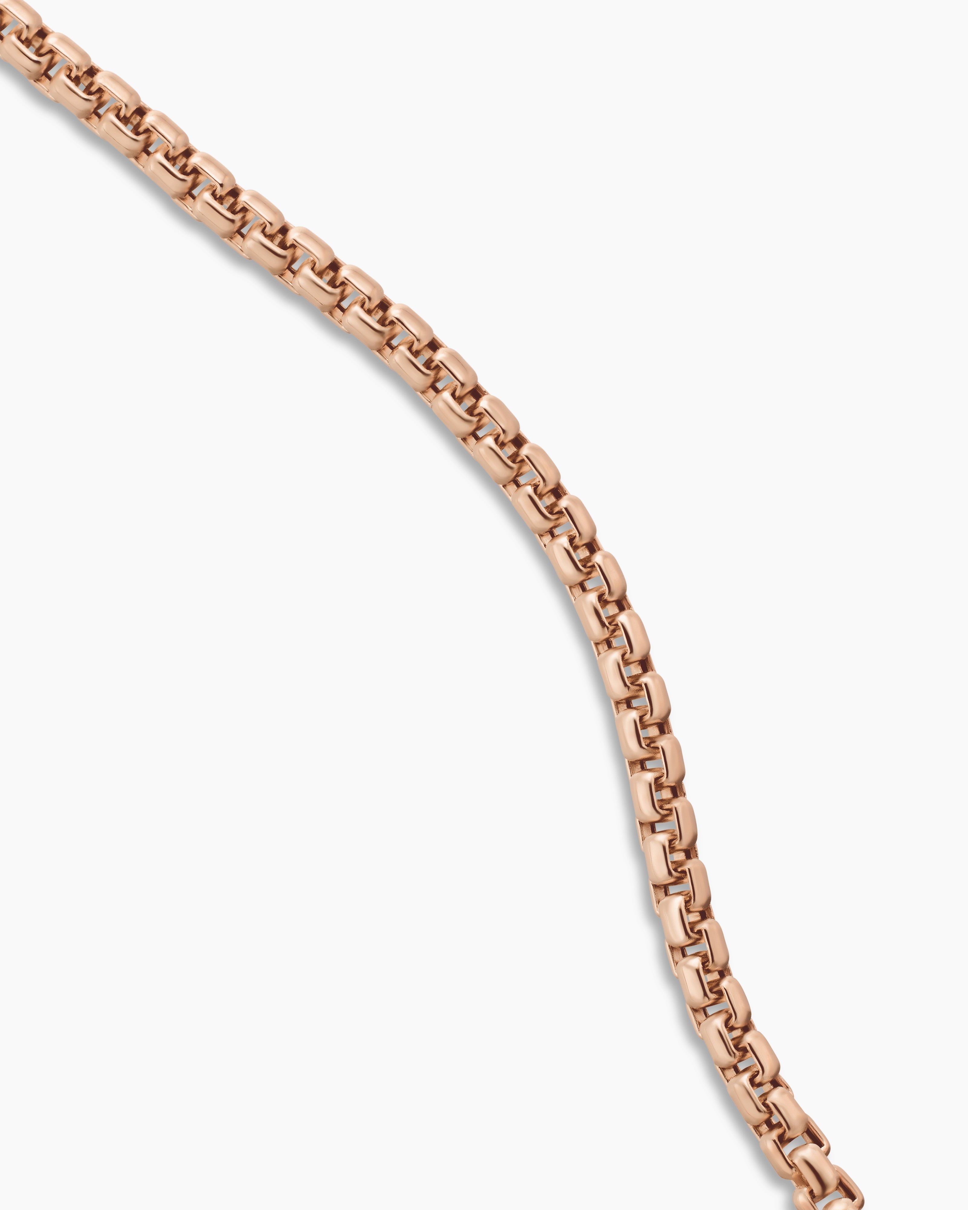 Sleek Silver Rounded Box Men’s Chain