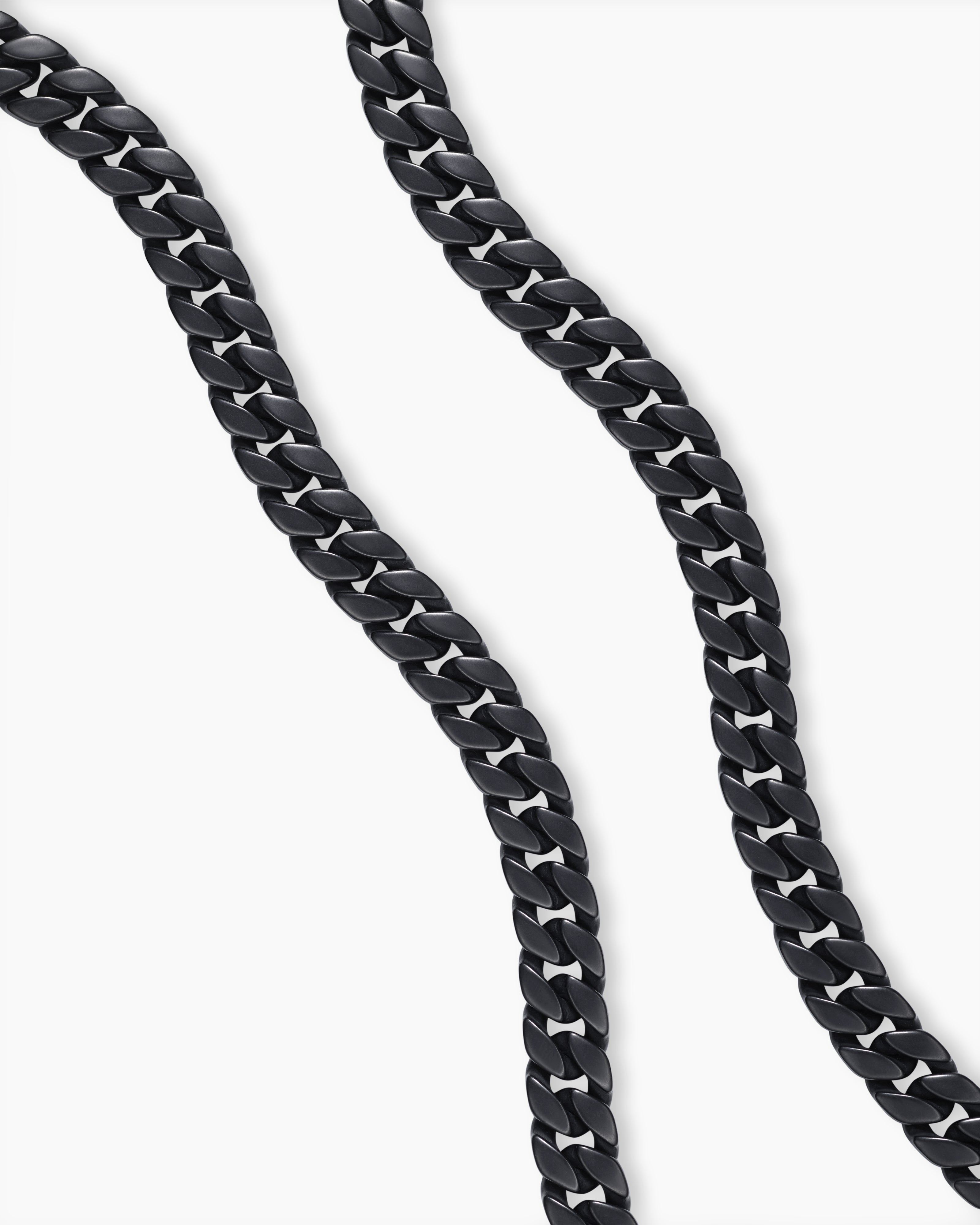 Men’s Silver Blackened Cuban Link Chain Necklace