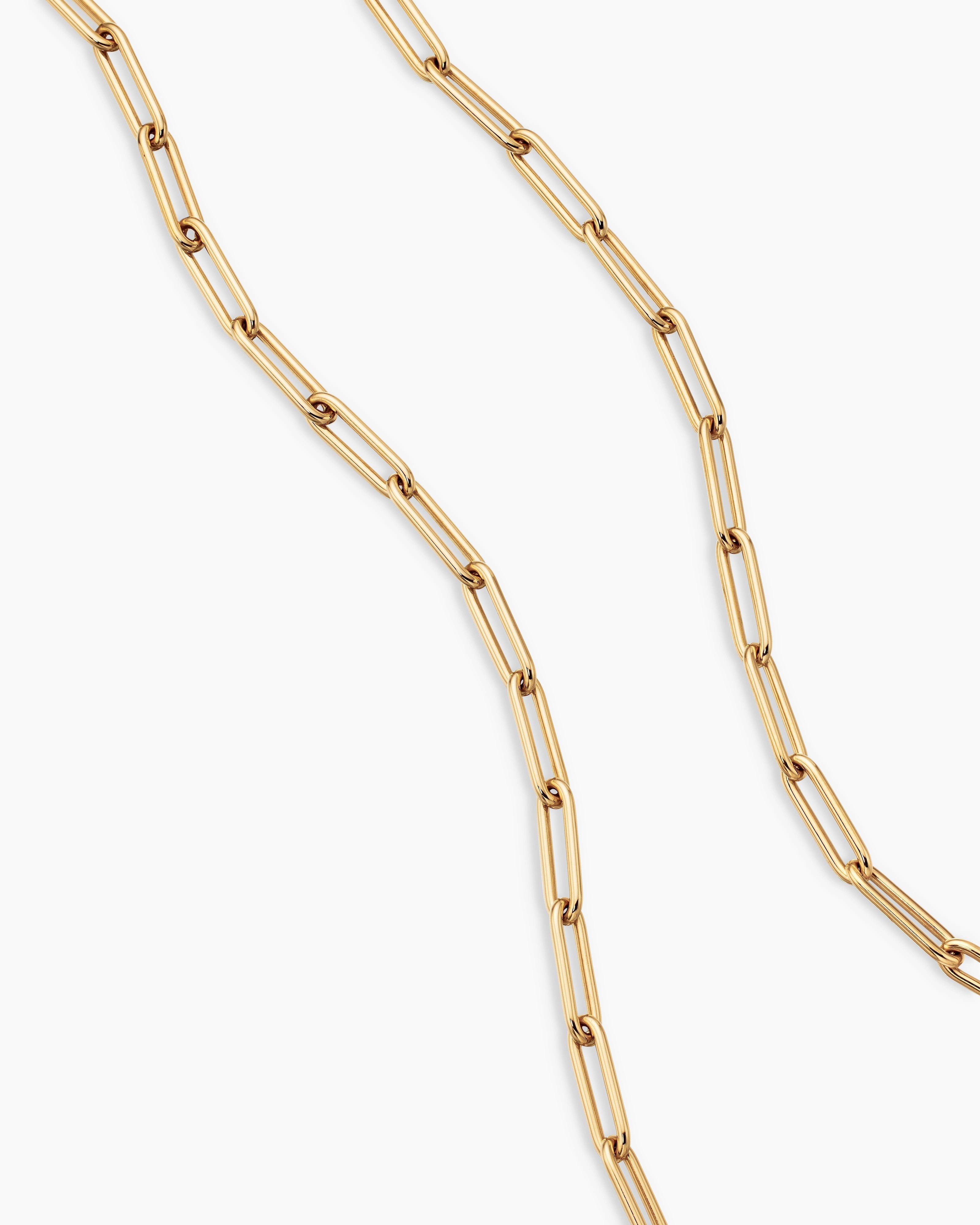 Refined Silver Elongated Paperclip Men’s Chain