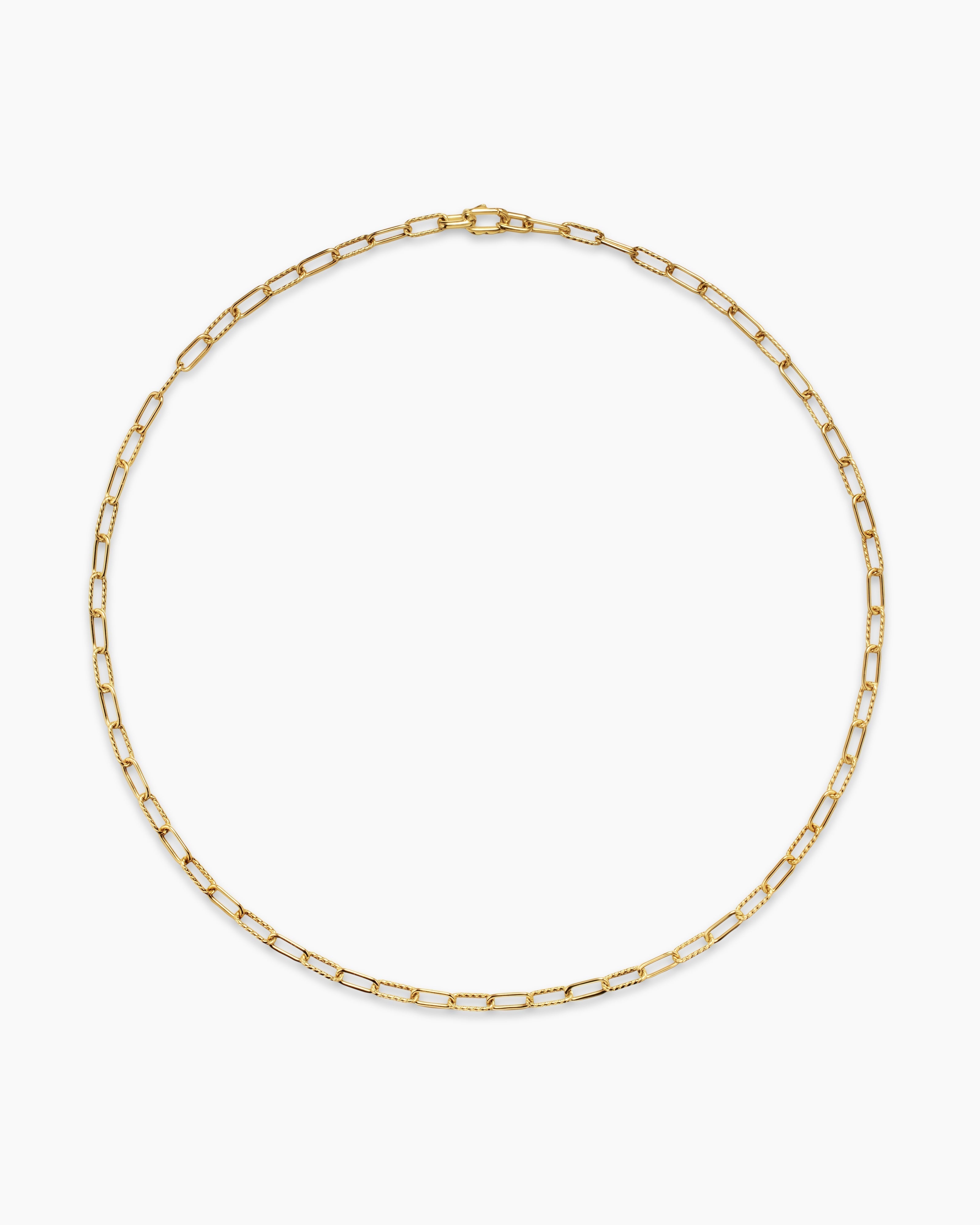 Textured Link Silver Chain Necklace
