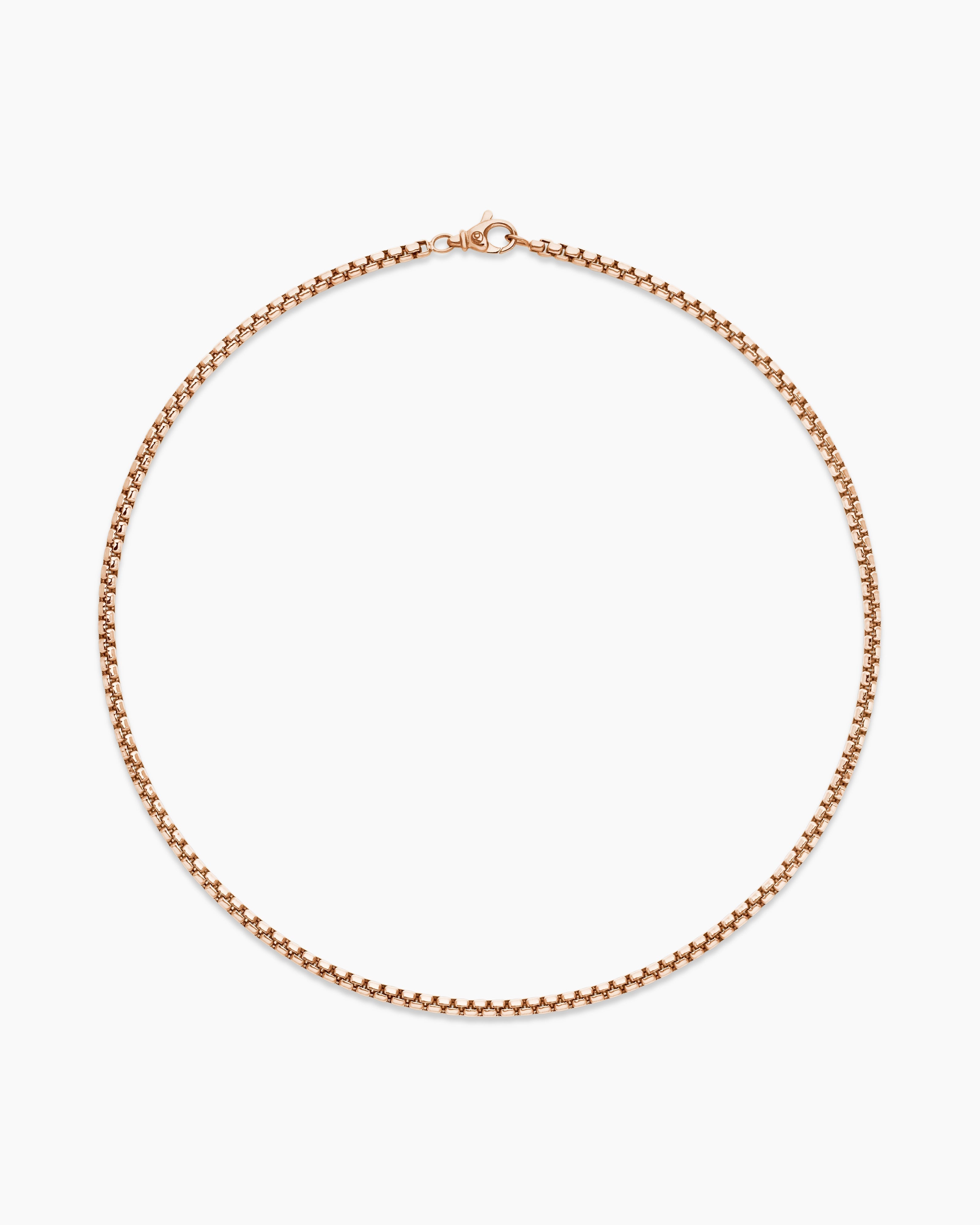 Modern Box Link Silver Chain Necklace