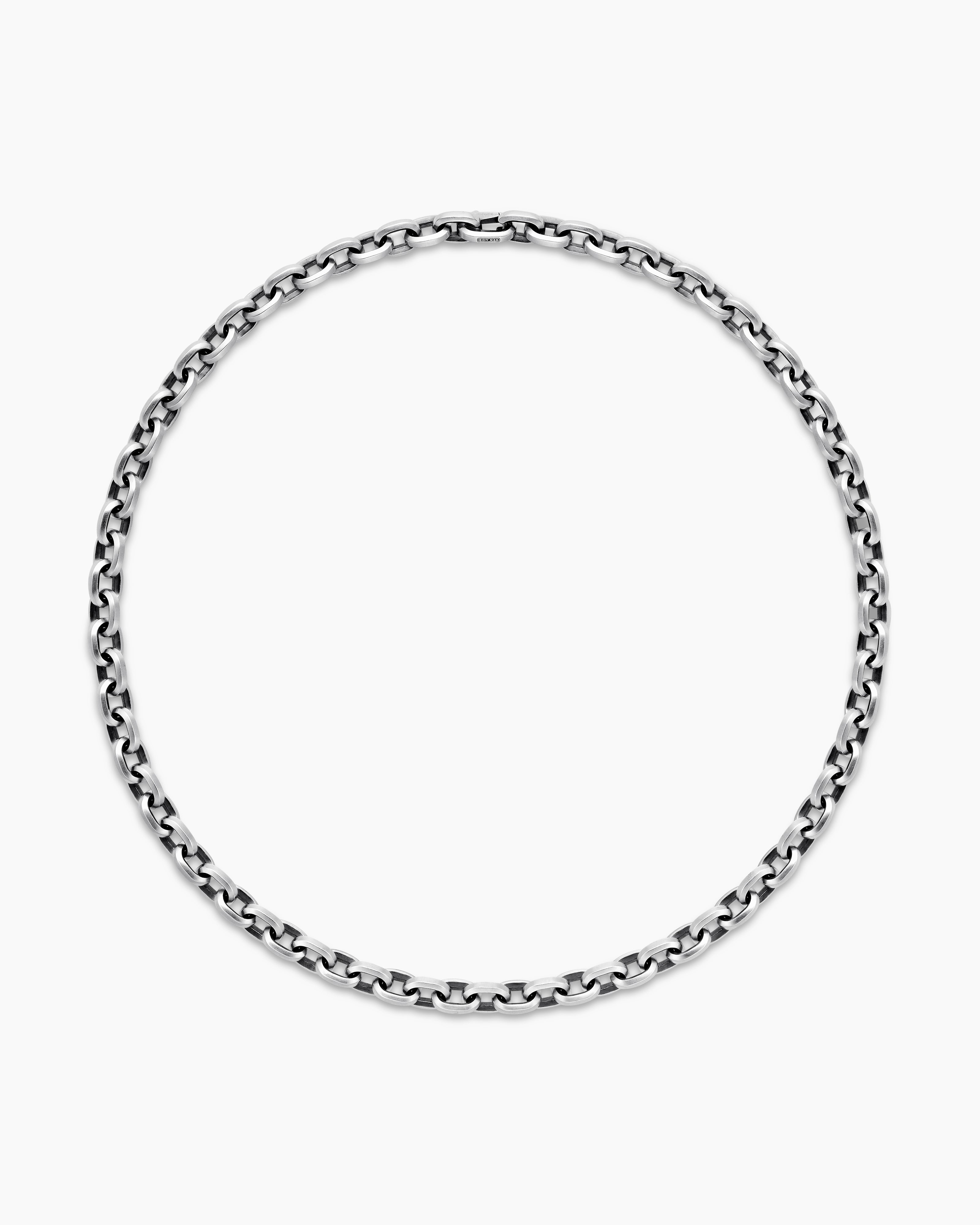 Men’s Classic Oval Link Silver Chain Necklace