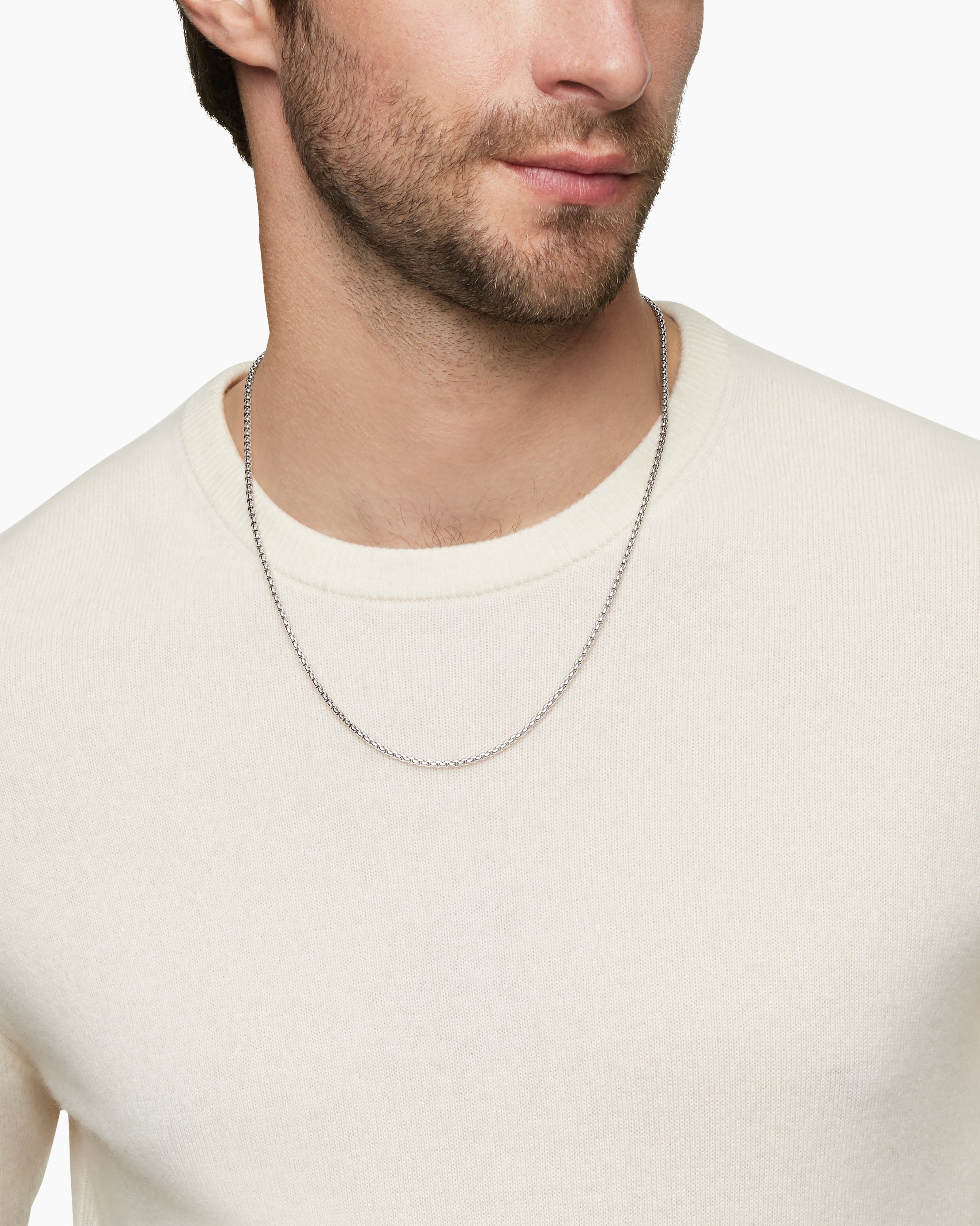 Silver Anchor Link Chain Necklace