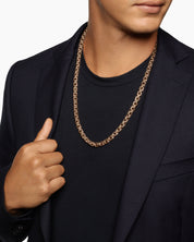 Men’s Diamond Accent Rectangular Link Silver Chain Necklace
