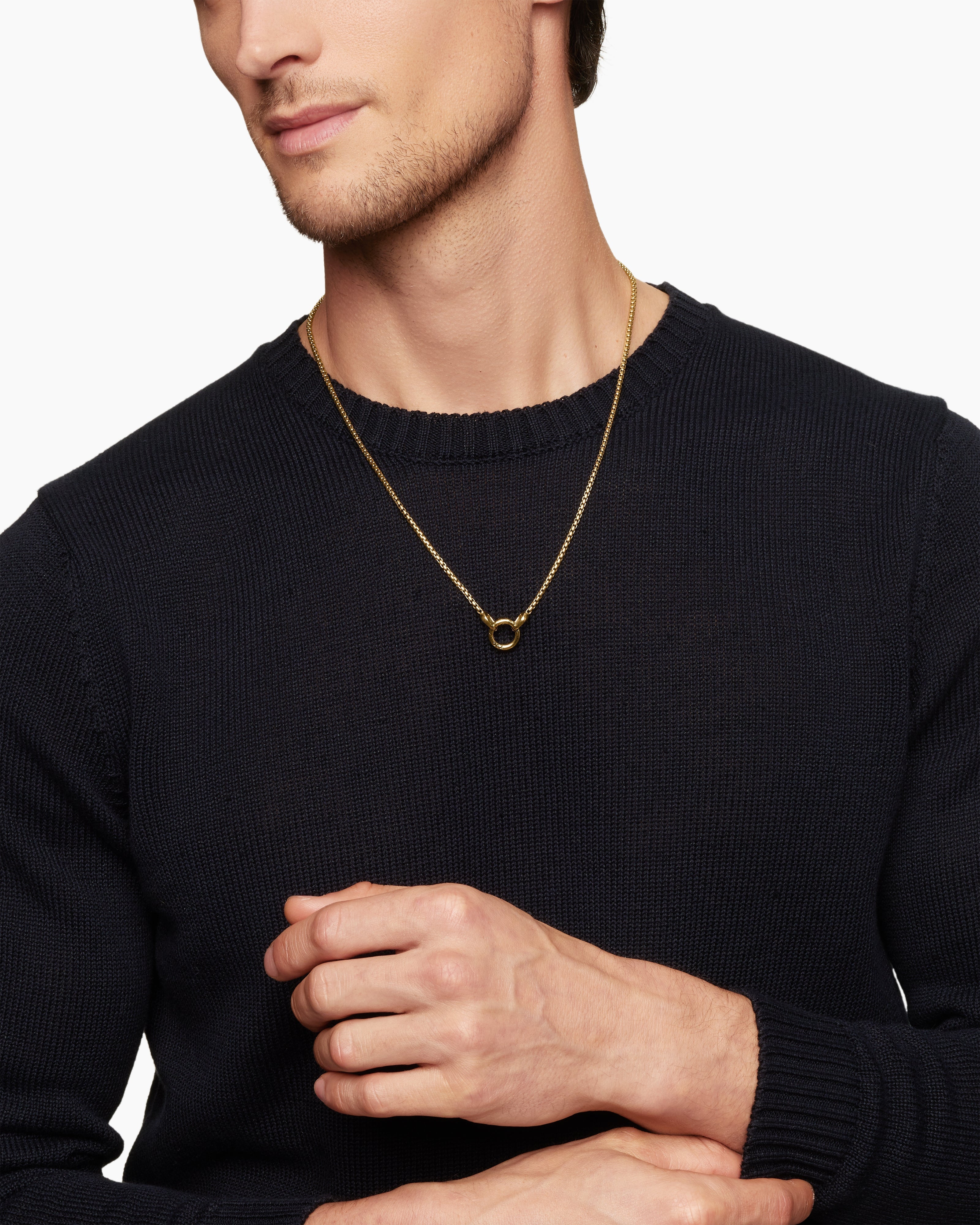 Men’s Silver Ring Pendant Chain Necklace
