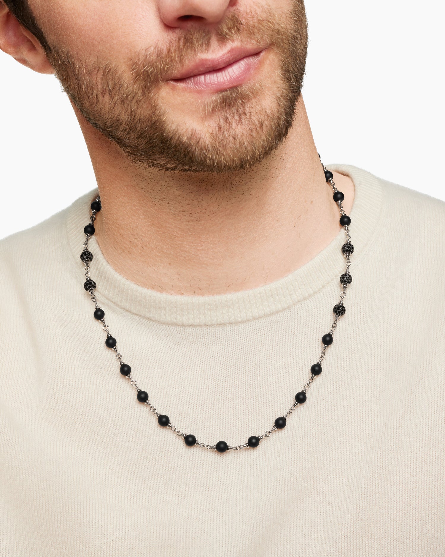Carave Paris Black Onyx Beaded Station Necklace