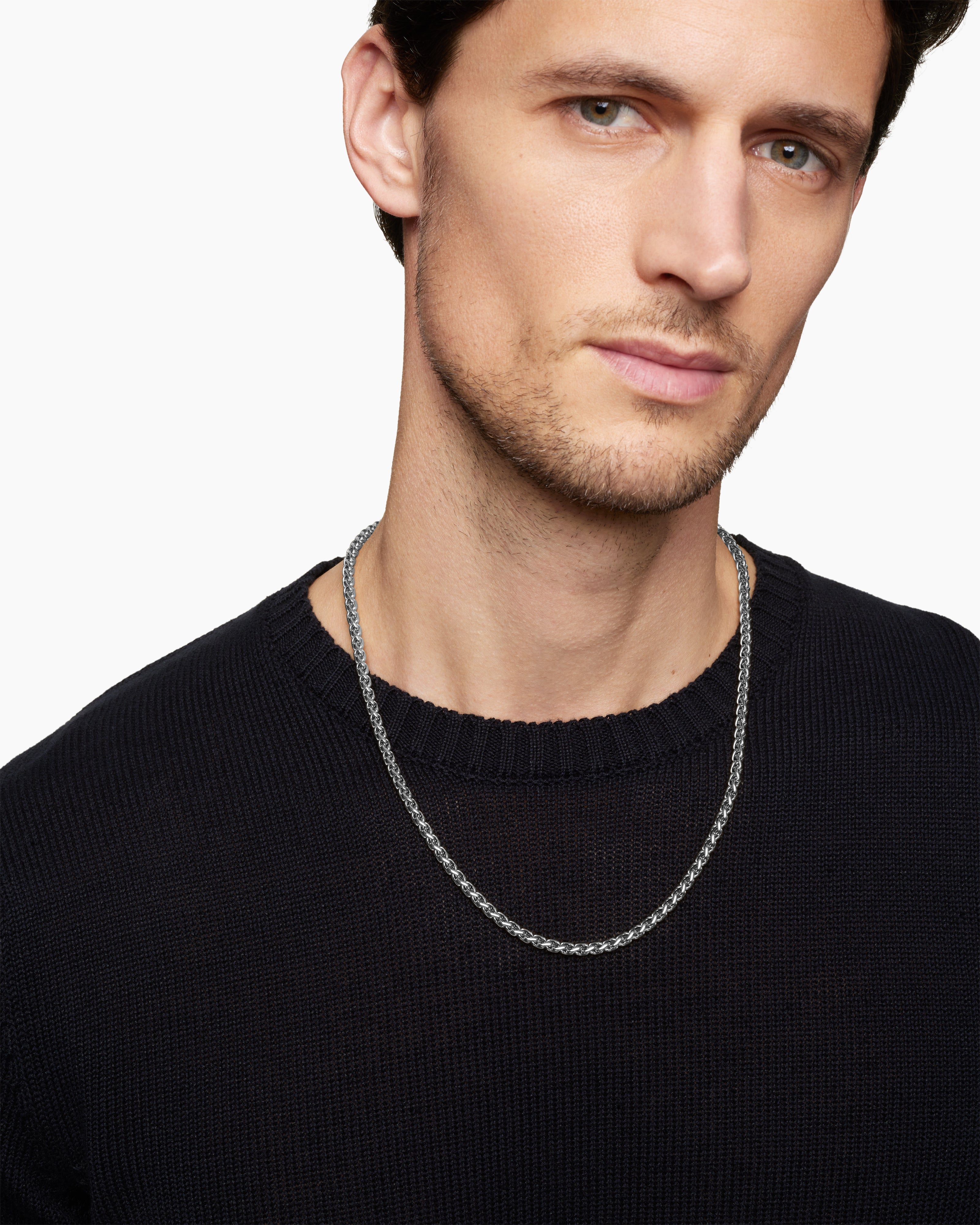 Men’s Silver Rope Chain Necklace