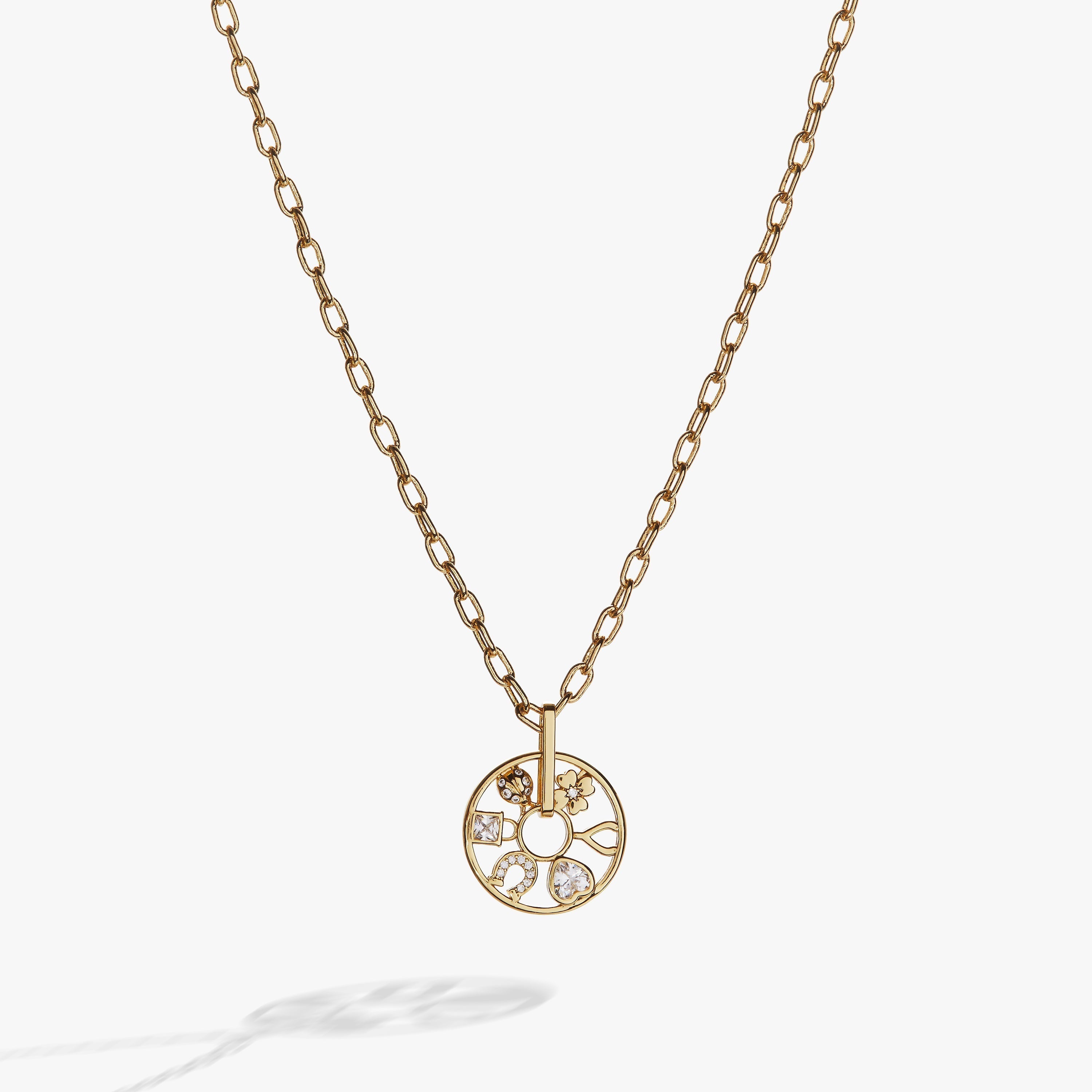 Luxury Silver Round Charm Pendant Necklace for Women