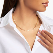 Silver Paperclip Chain Necklace for Women