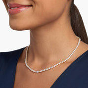Silver Diamond Tennis Necklace for Women