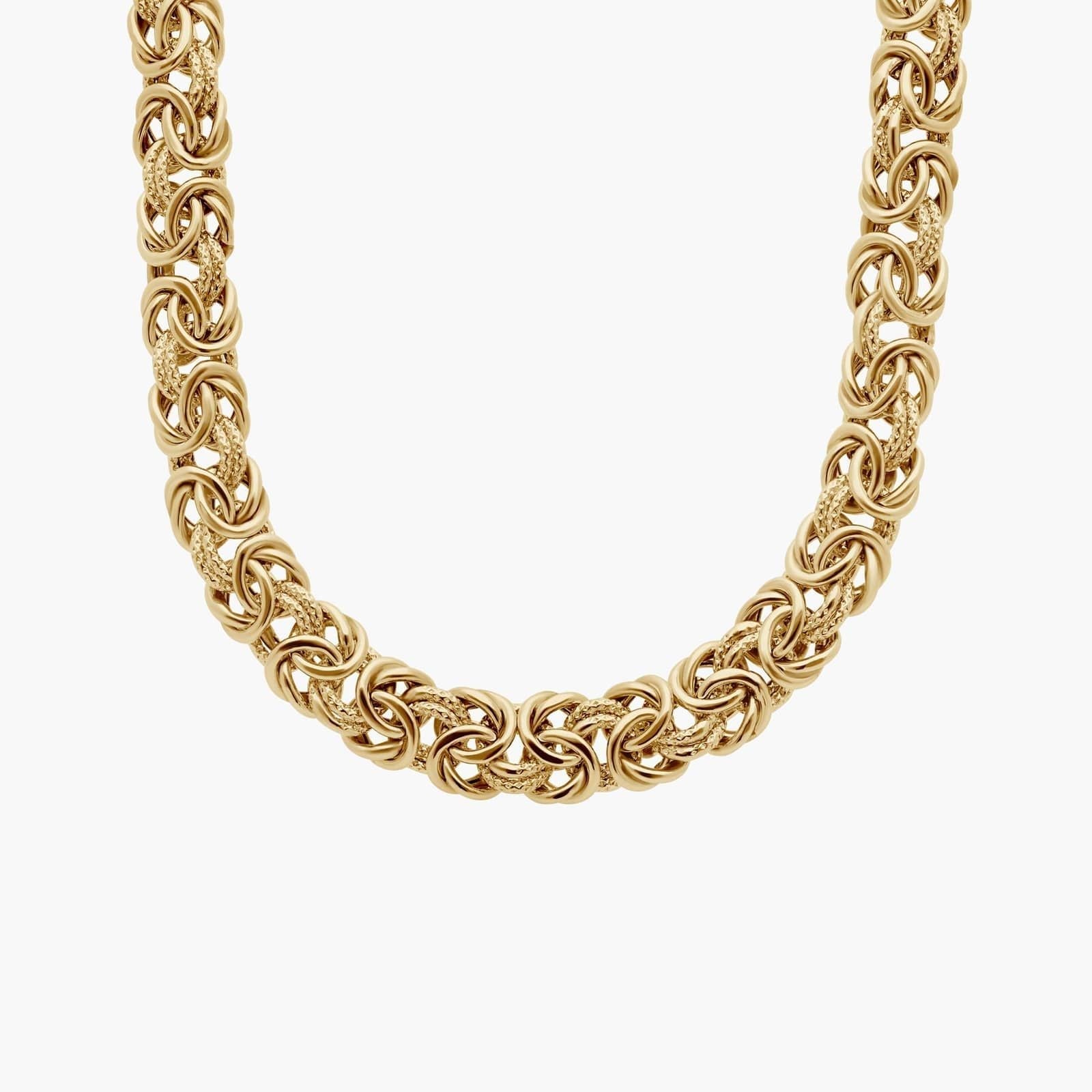 Gold Plated Silver Byzantine Chain Necklace for Women