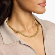 Gold Plated Silver Byzantine Chain Necklace for Women