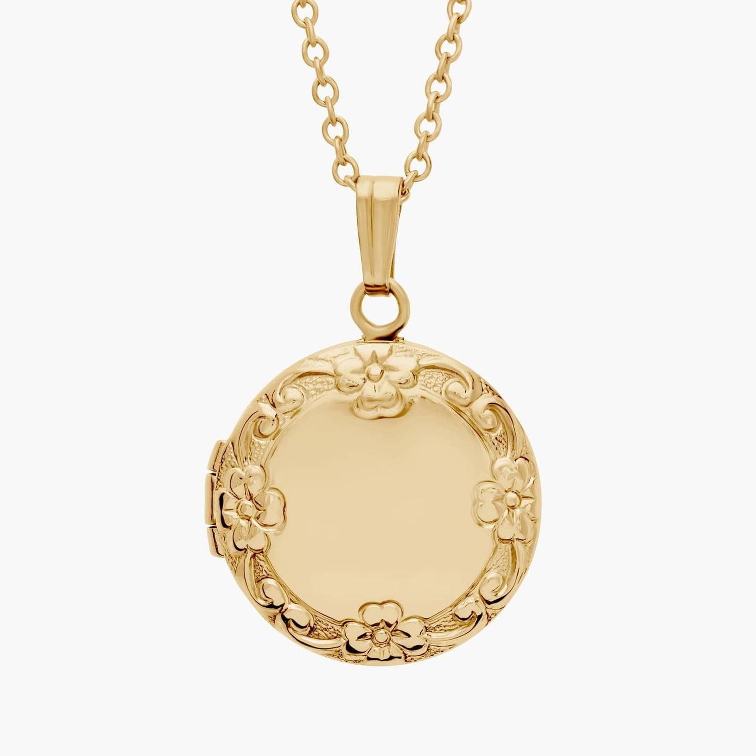 Carave Paris Vintage Engraved Disc Pendant Necklace