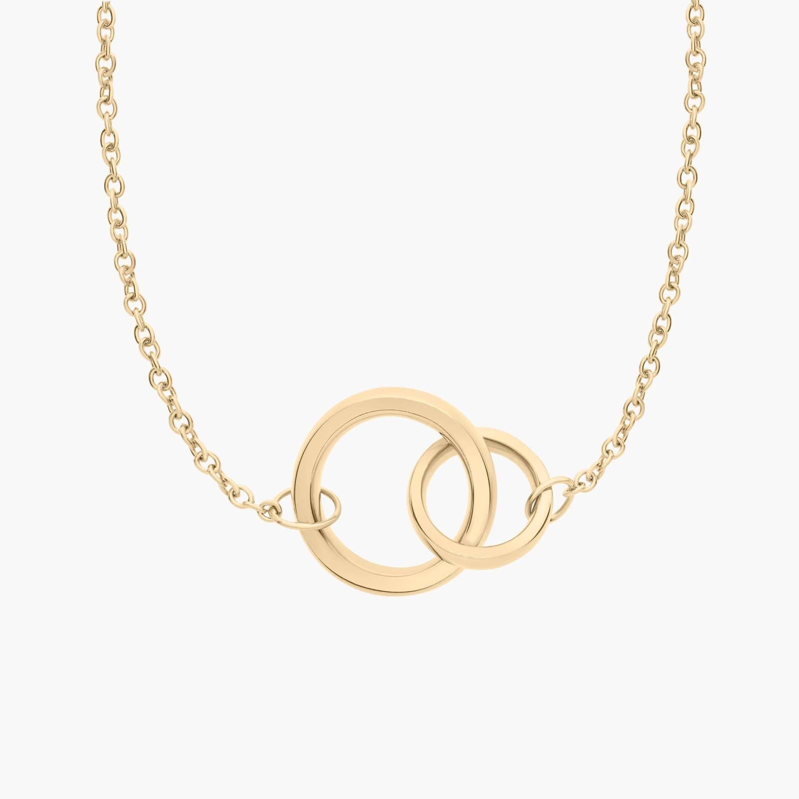 Silver Interlocking Circles Necklace for Women