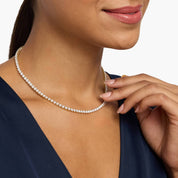 Silver Diamond Tennis Necklace for Women