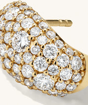 Diamond Cluster Stud Earrings in Sterling Silver