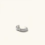 Timeless Diamond Huggie Hoop Earrings in Sterling Silver