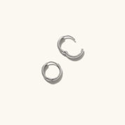Timeless Diamond Huggie Hoop Earrings in Sterling Silver