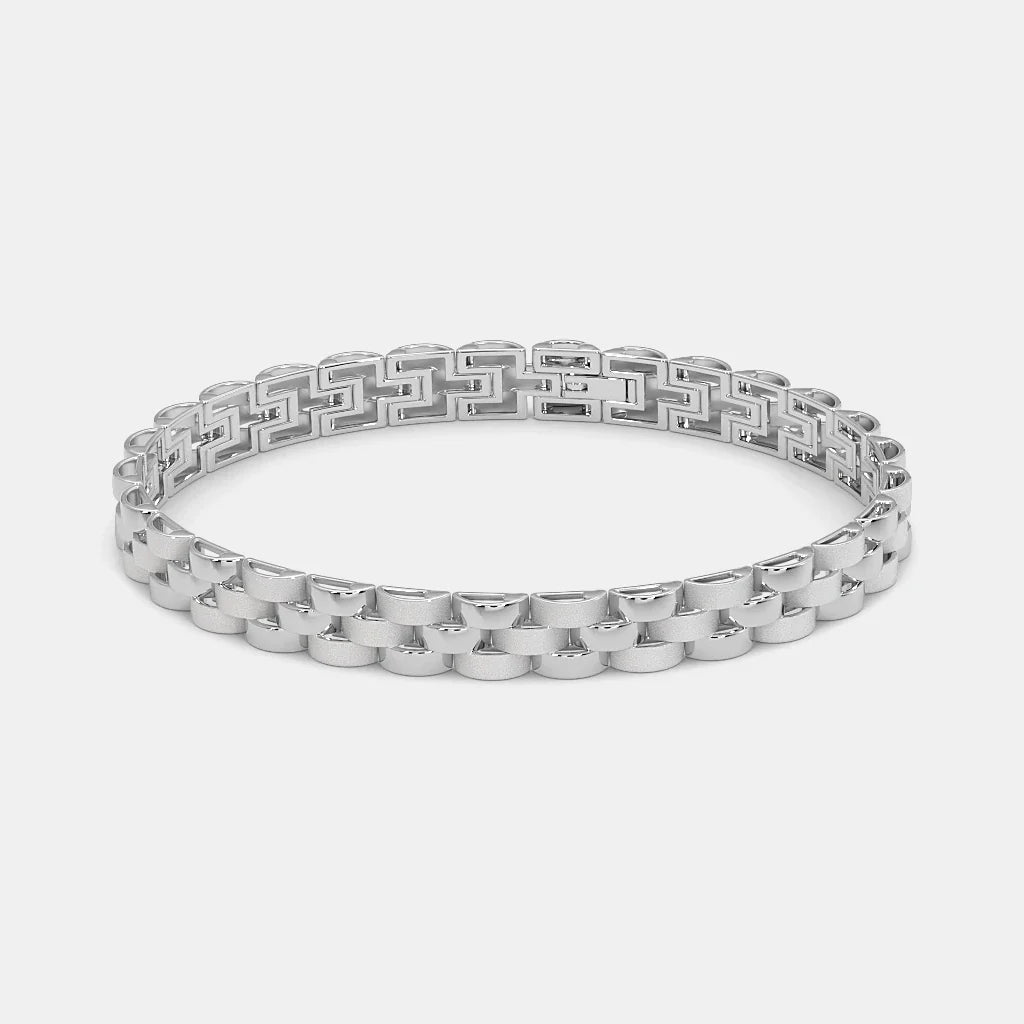 Sterling Silver Box Chain Bracelet for Men
