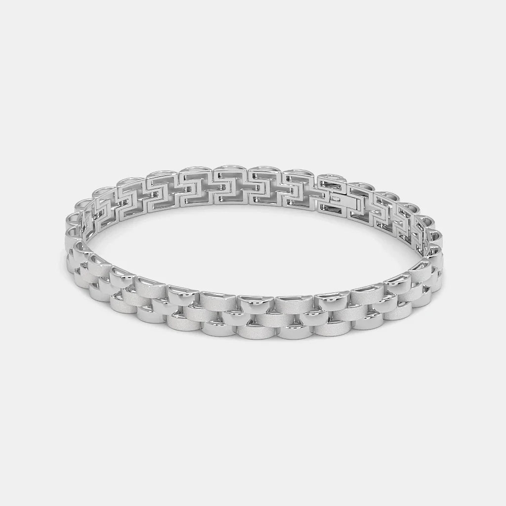 Sterling Silver Box Chain Bracelet for Men