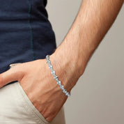 Sterling Silver Geometric Stud Bracelet for Men